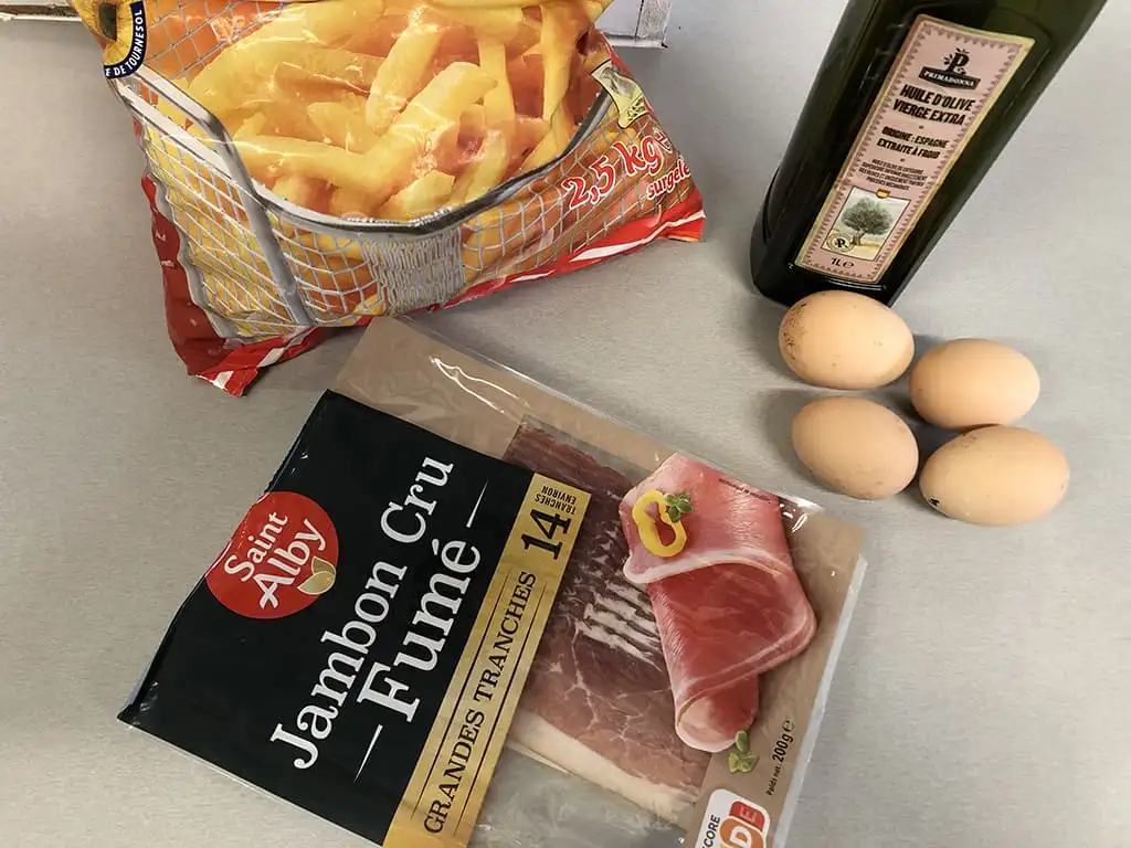 Huevos rotos - Spanish broken eggs ingredients