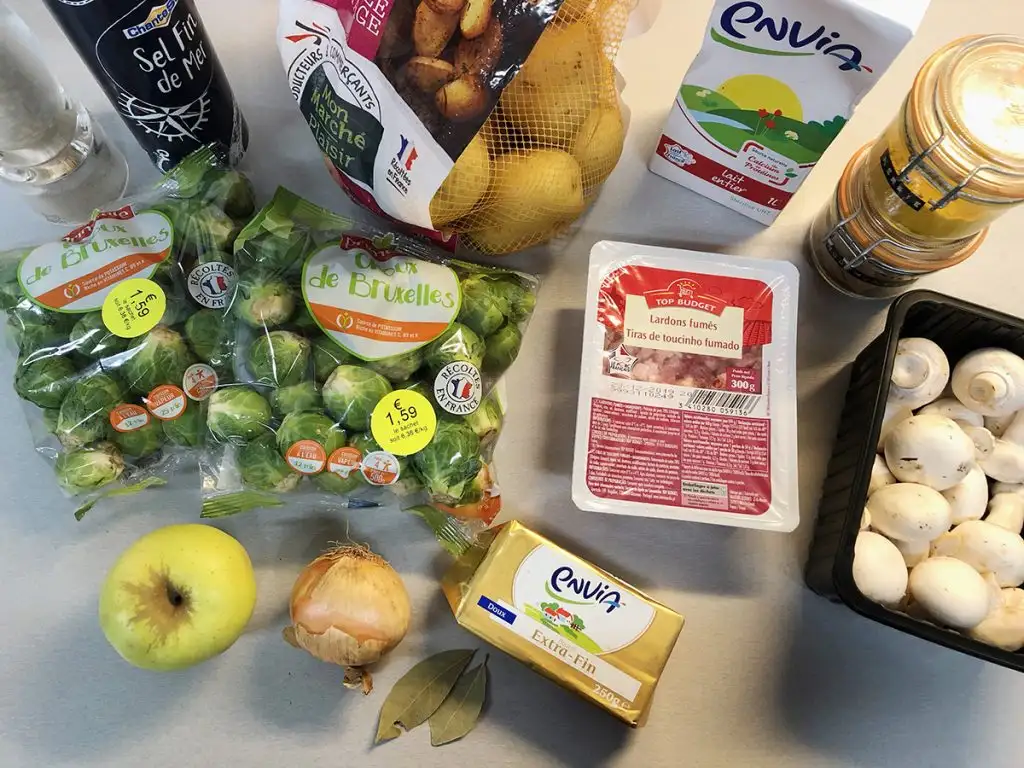 Spruitjesstamppot aka Brussels sprouts mash ingredients