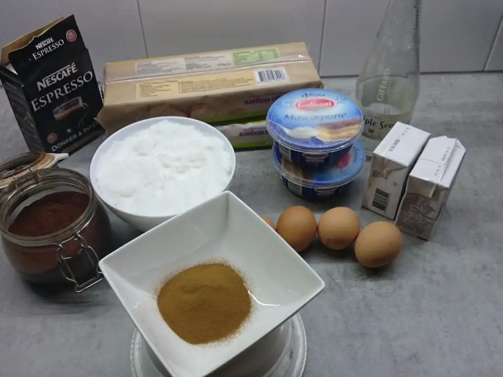 Tiramisu ingredients