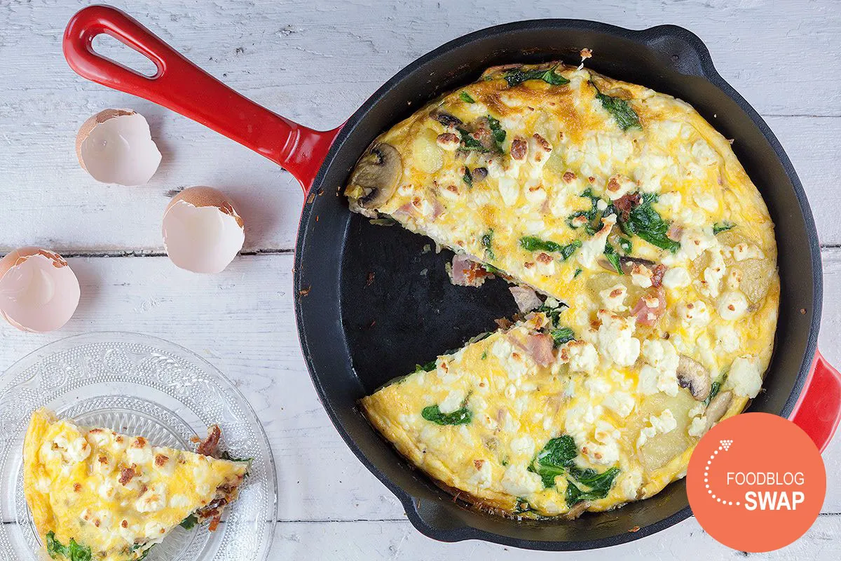 Spinach and ham frittata