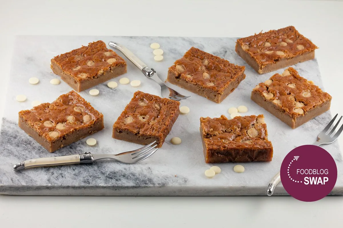 Espresso white chocolate brownies