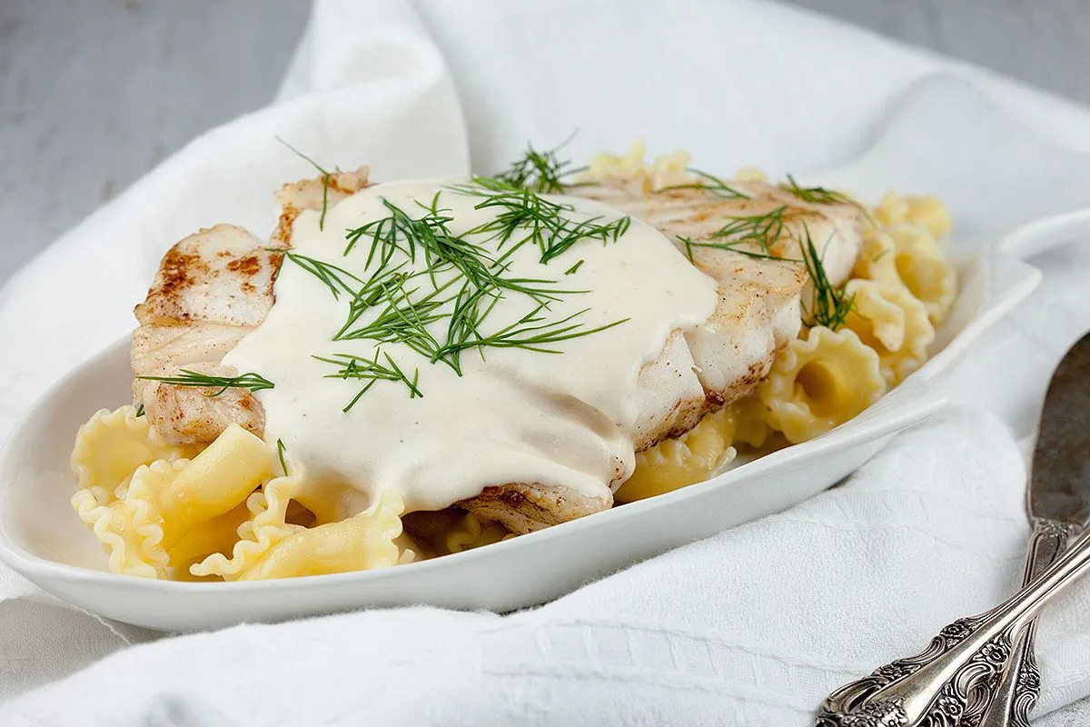 Creamy white wine and dill sauce