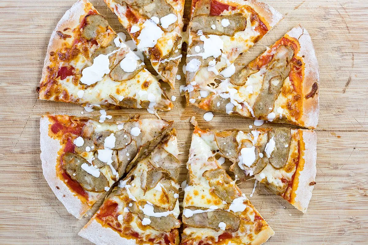 Pizza chicken kebab