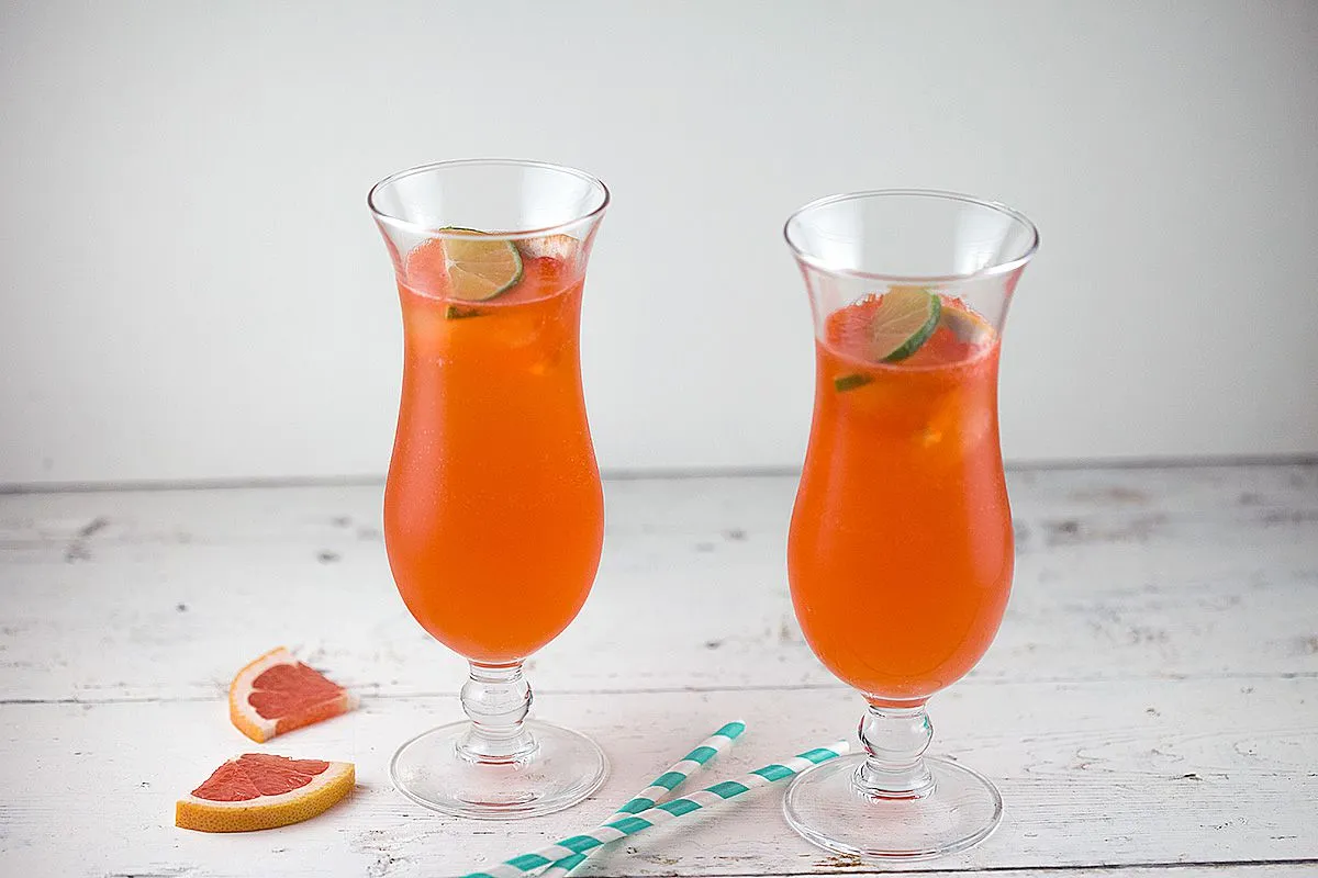Grapefruit Aperol cocktail with lime