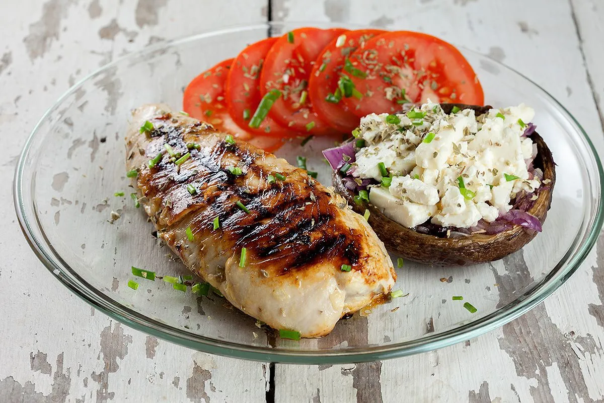 Turkey breast with stuffed mushroom
