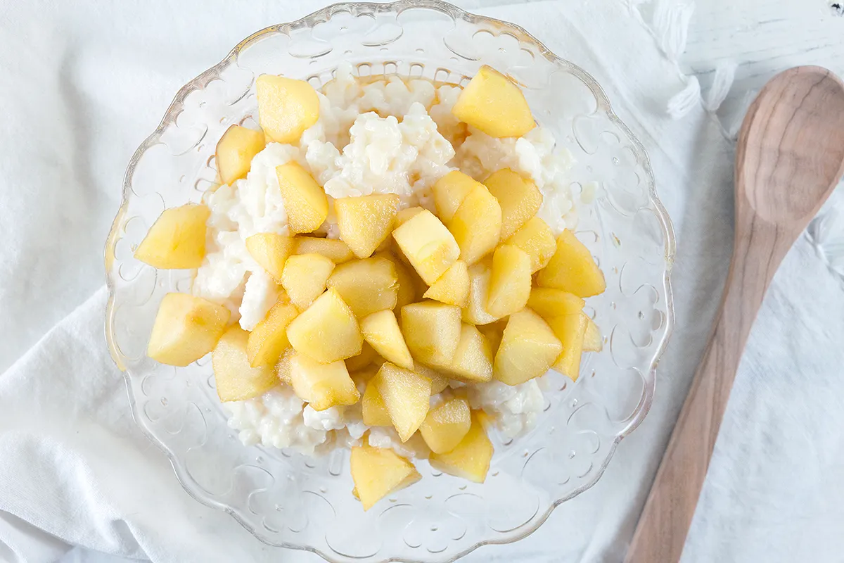 Easy apple rice pudding