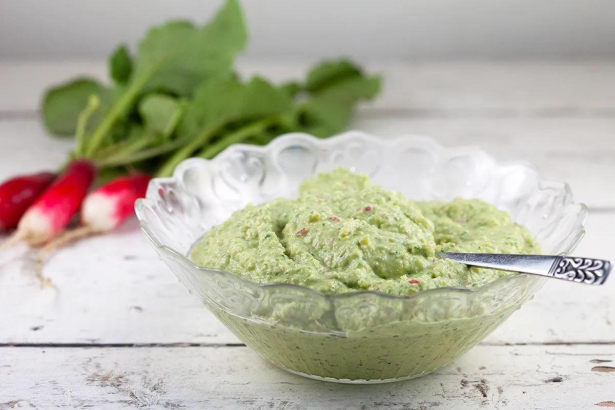 Hummus with radishes