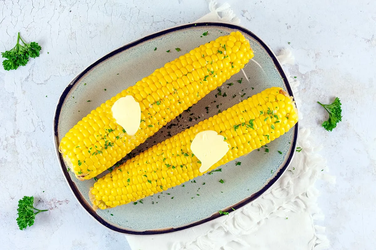 Boiled corn on the cob - simple but very tasty