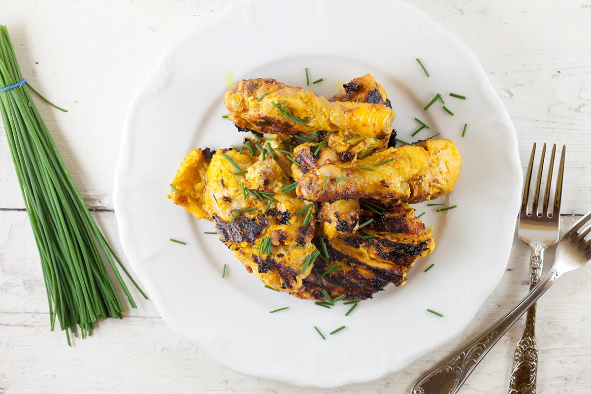 Pan fried tandoori chicken