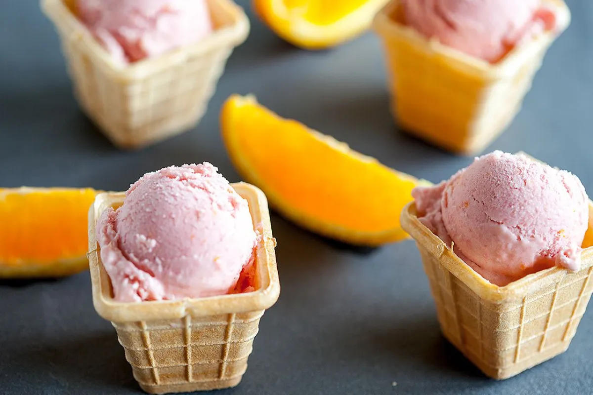 Rhubarb orange ice cream