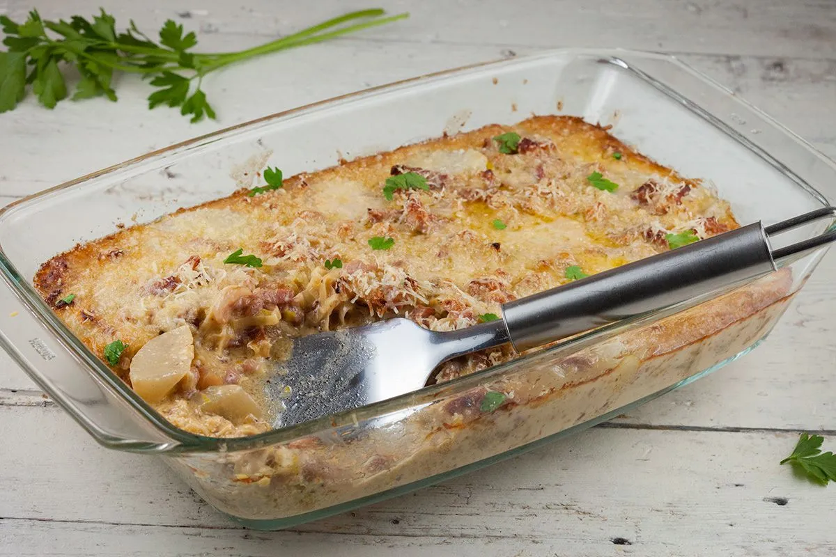 Jerusalem artichoke gratin