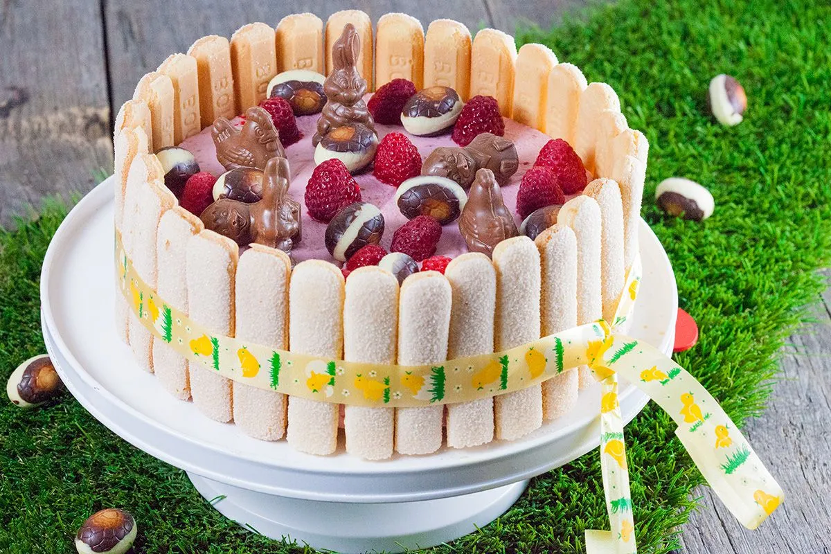 Easter raspberry Charlotte Russe
