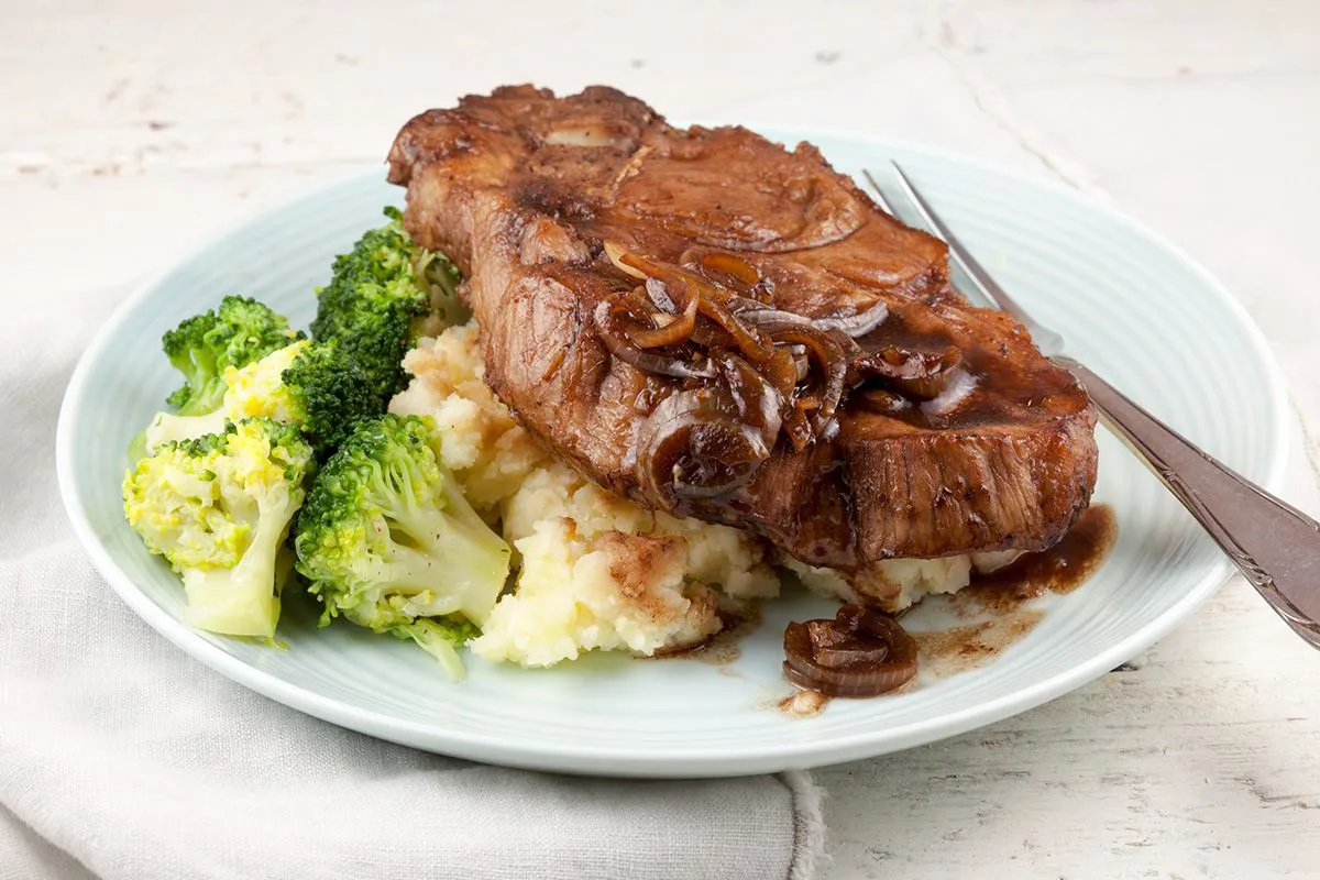 Marinated pork shoulder chops