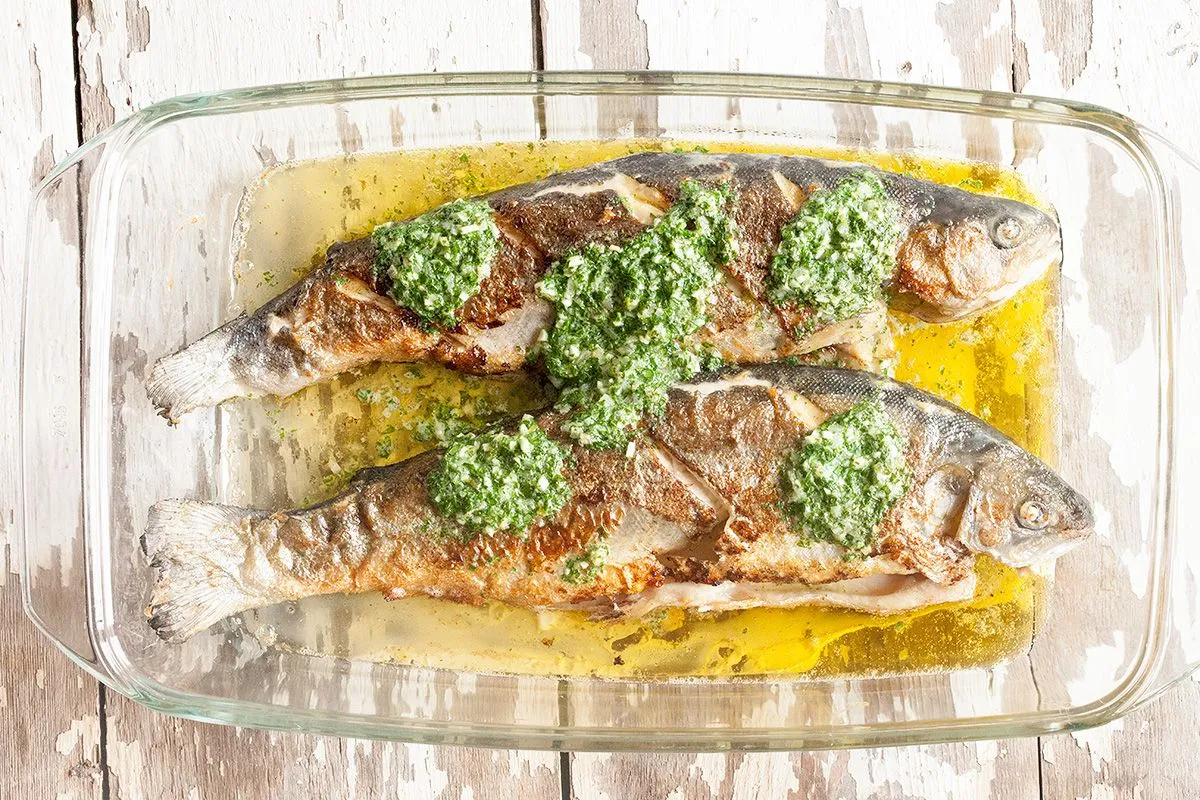 Trout with herb butter