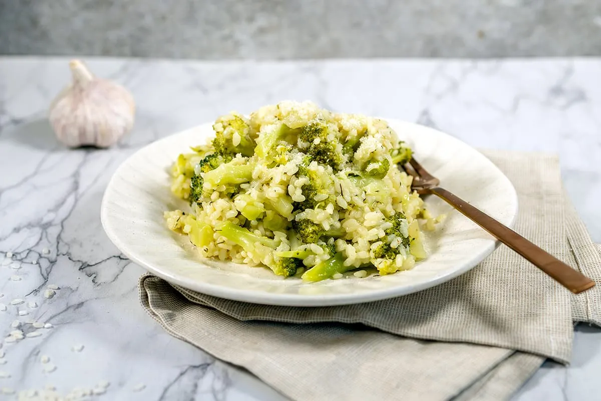Broccoli risotto with lemon and thyme