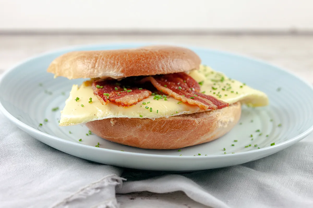 Bacon and egg bagel