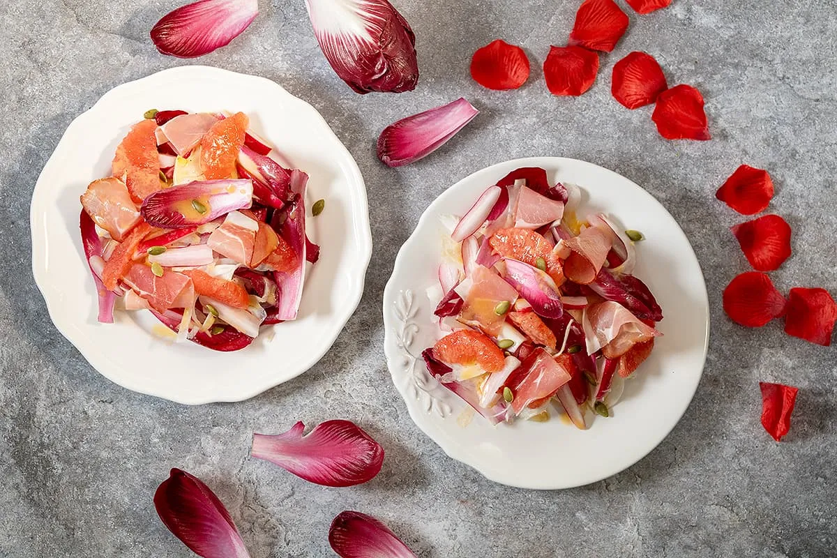 Valentine's day Salad with Endive, Grapefruit and Fennel