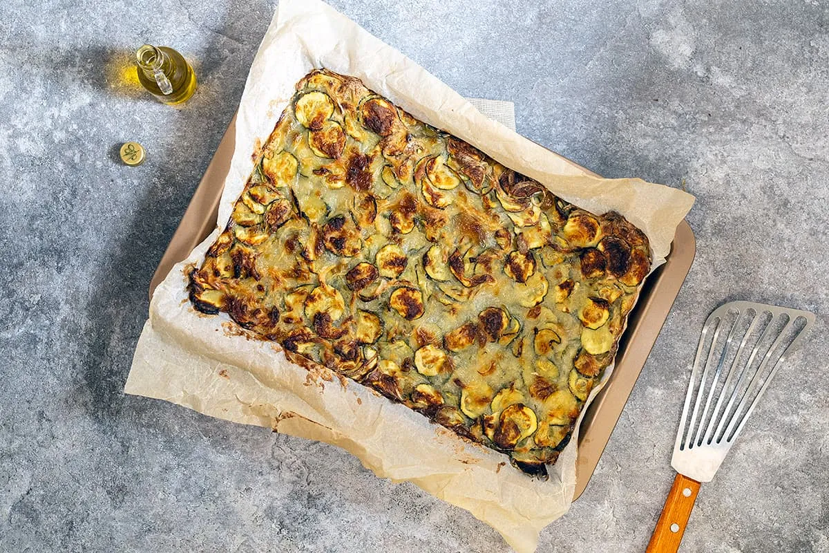 Italian scarpaccia - vegan zucchini tart
