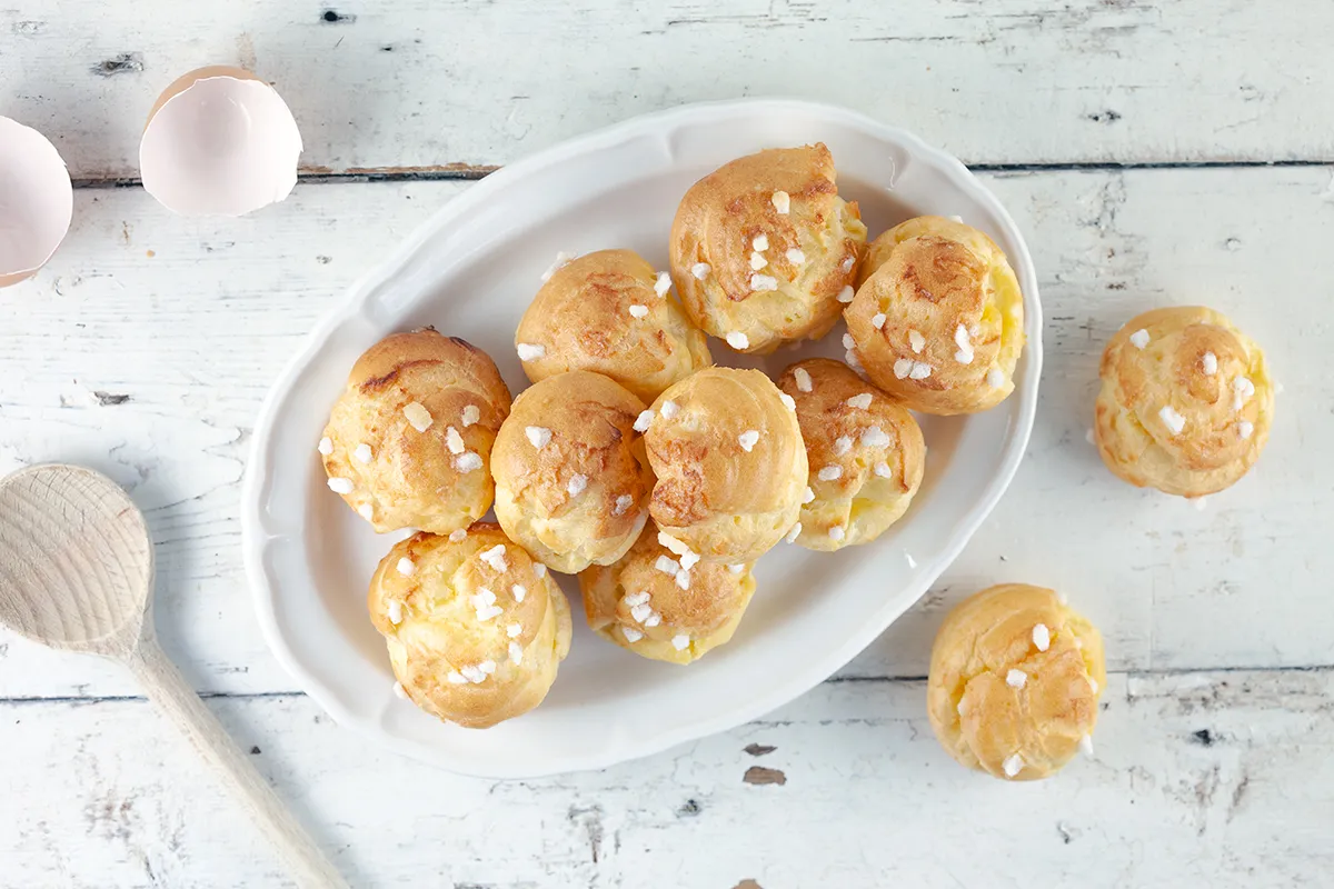 Chouquettes - French sugar pearl puffs