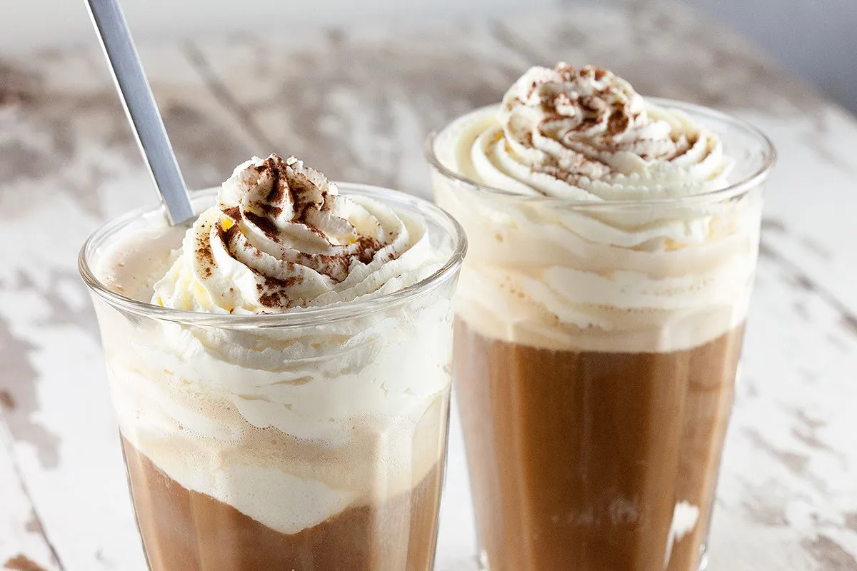 Vanilla ice cream hot coffee
