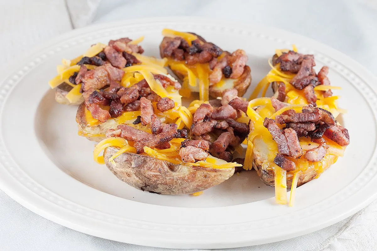 Cheddar BBQ potato skins