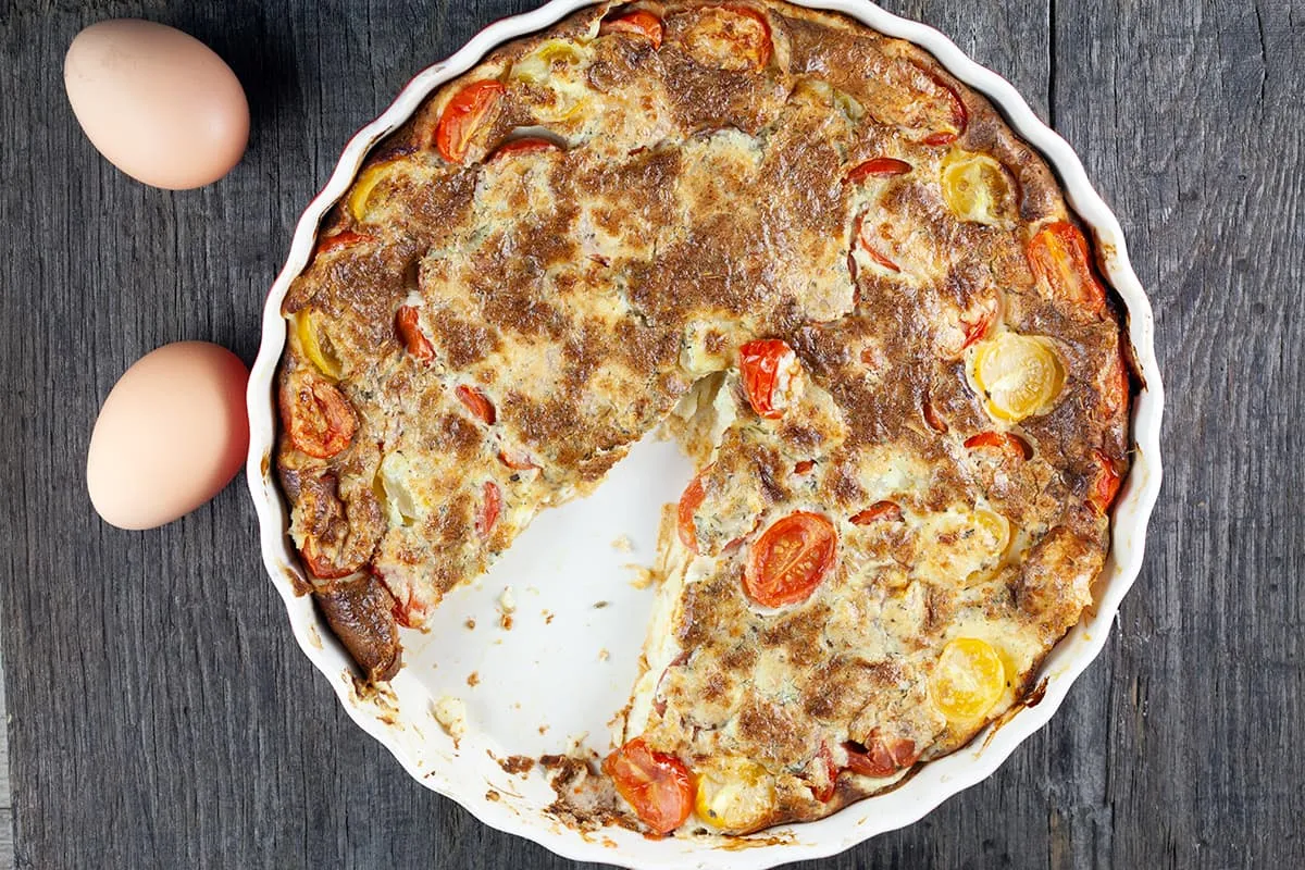 Cherry tomato clafoutis