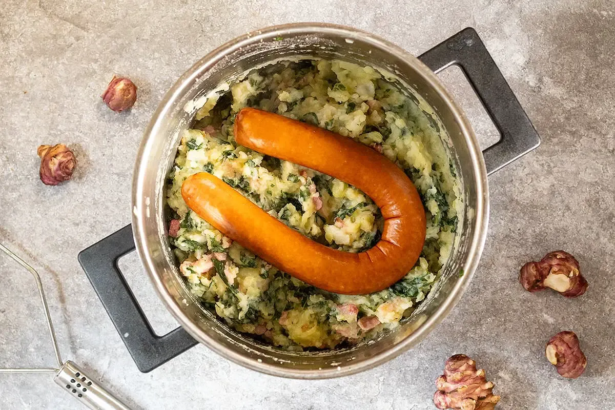 Jerusalem artichoke and kale hash