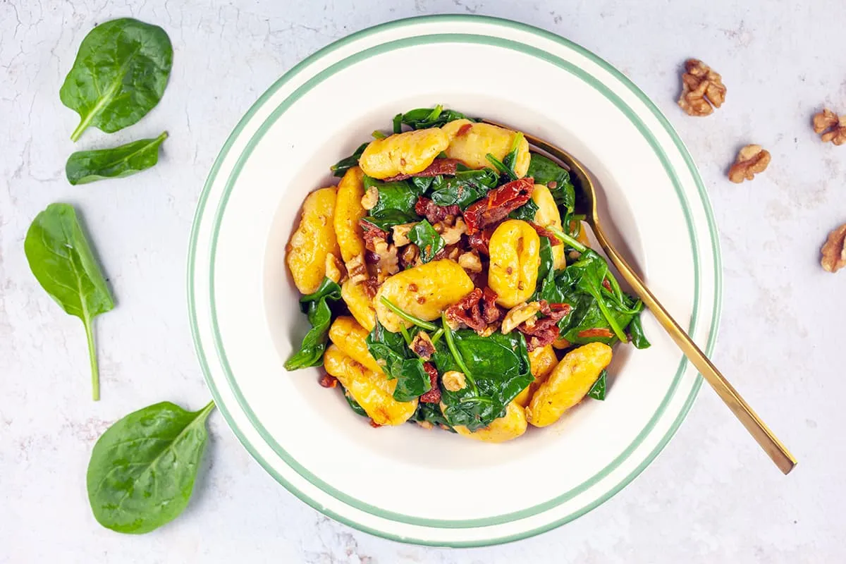 Spinach and tomato gnocchi