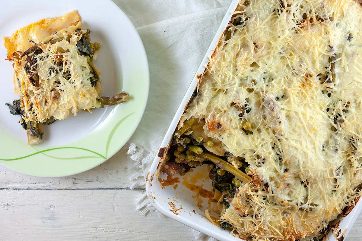 Green asparagus spring lasagna
