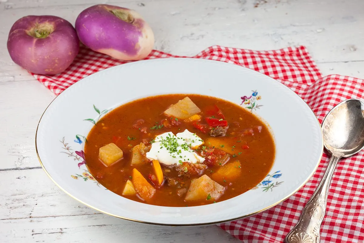Beef goulash soup