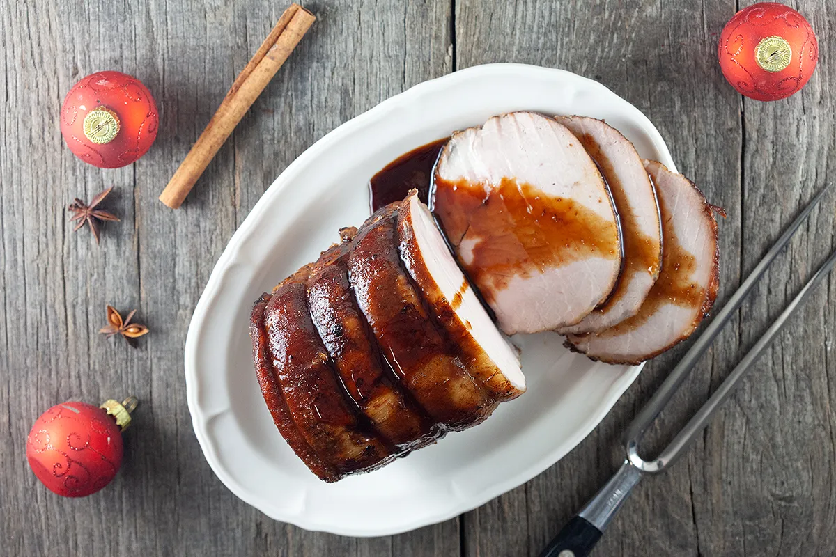 Pork roast with treacle sauce