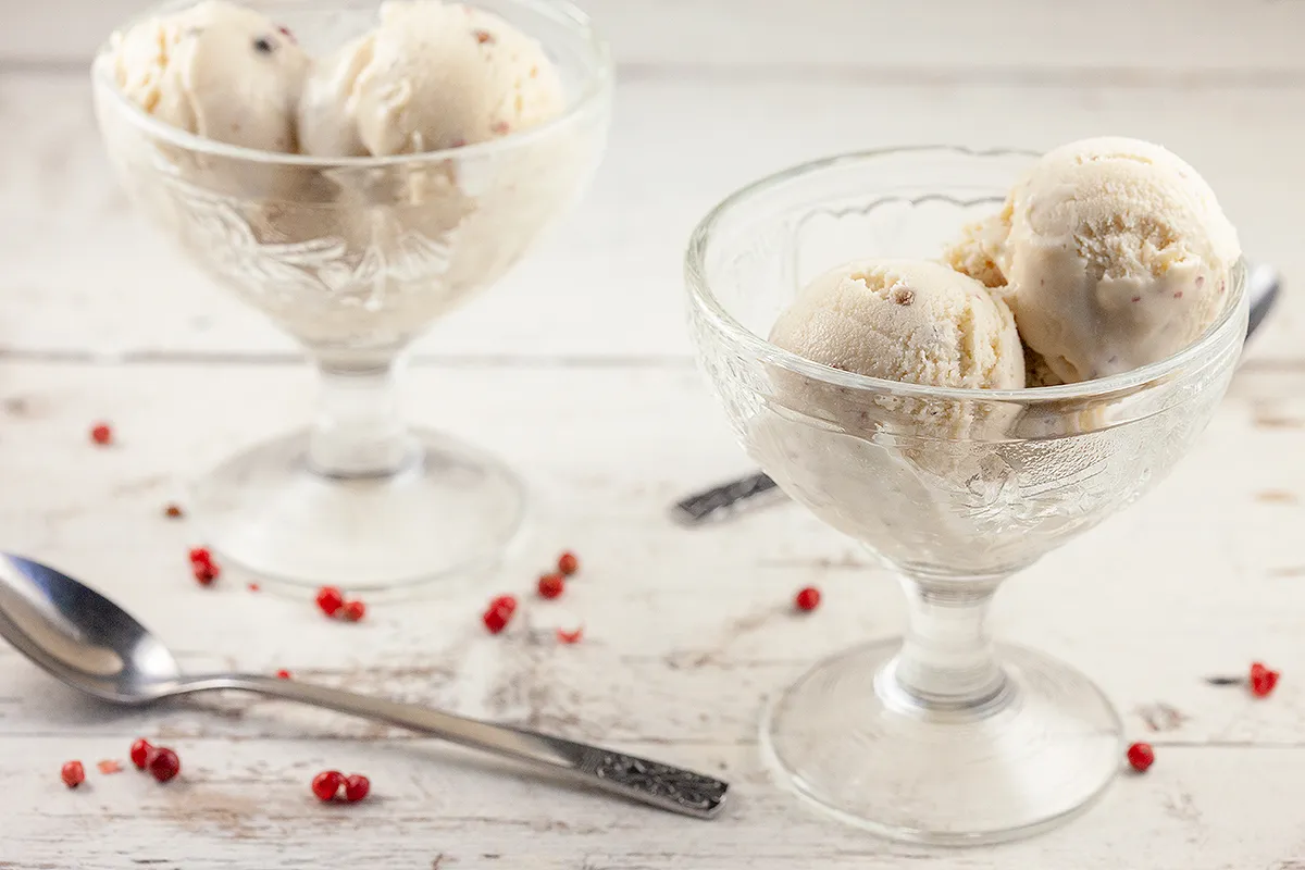 Pink peppercorn ice cream