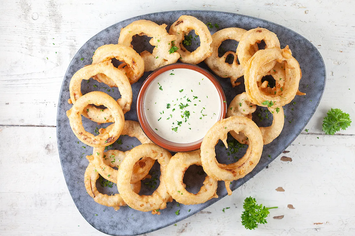 Beer battered onion rings