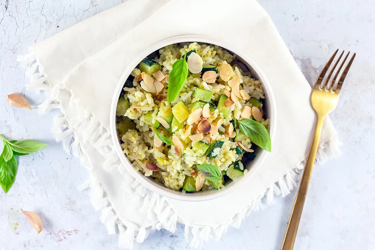 Creamy courgette rice