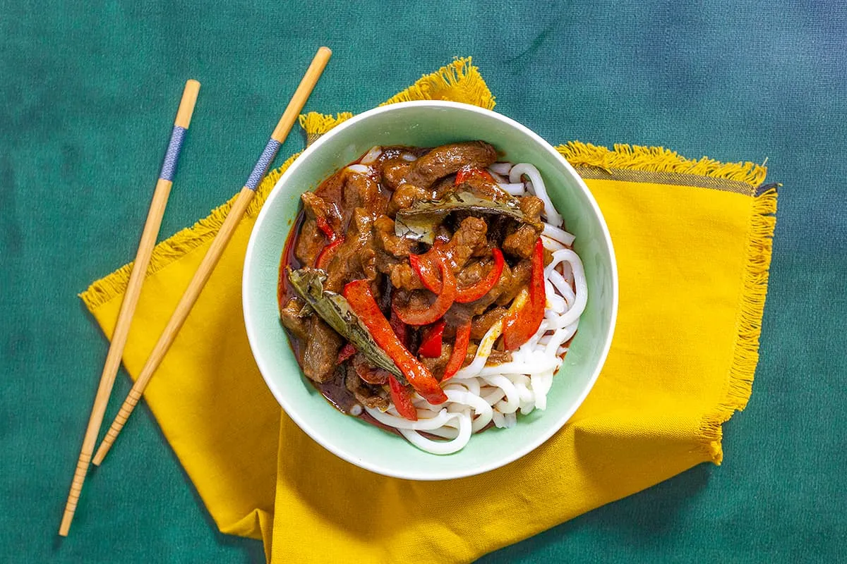 Panang curry with tender beef