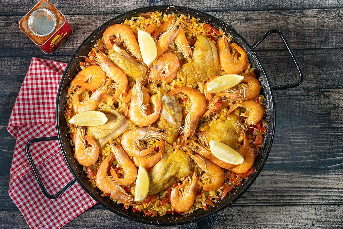 Paella mixta - with a mix of chicken and shrimp