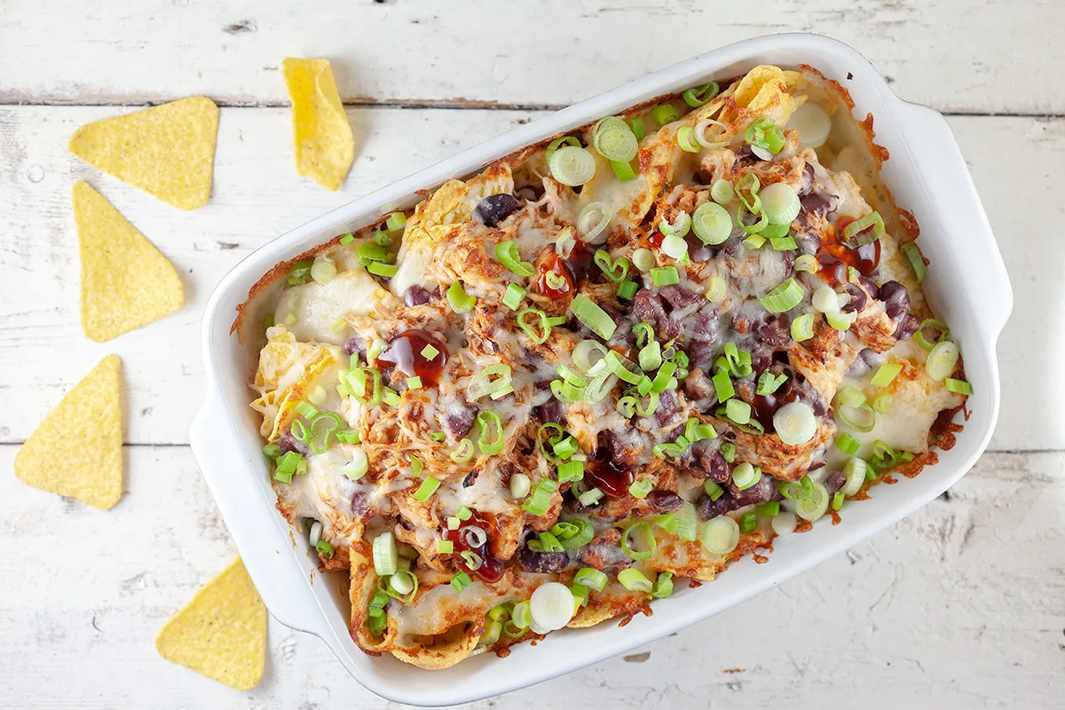 Pulled chicken nachos