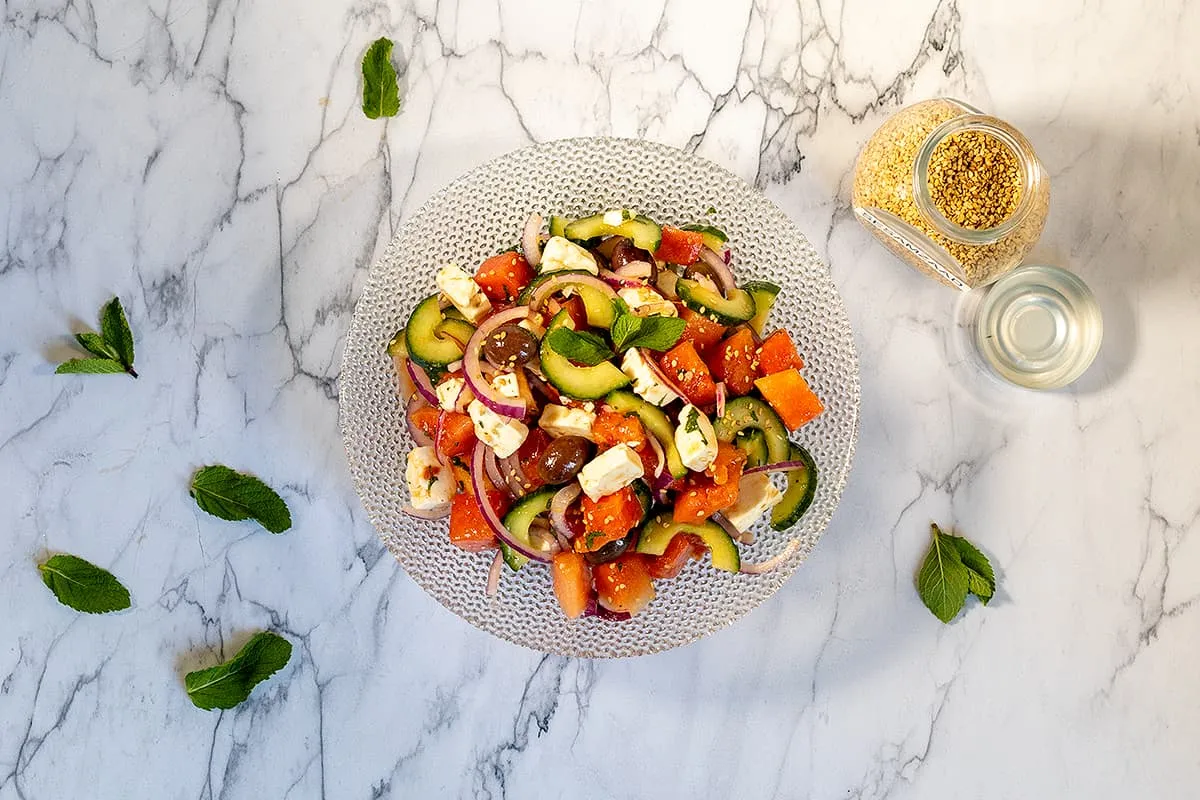 Watermelon and feta salad