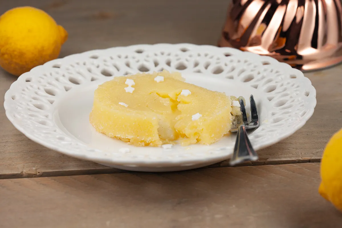 White chocolate and yuzu lava cake
