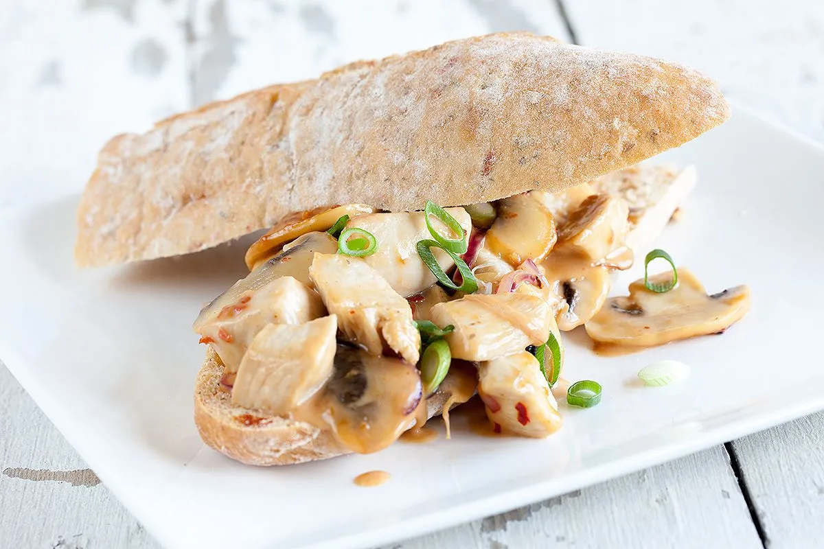 Chicken and mushroom sandwich