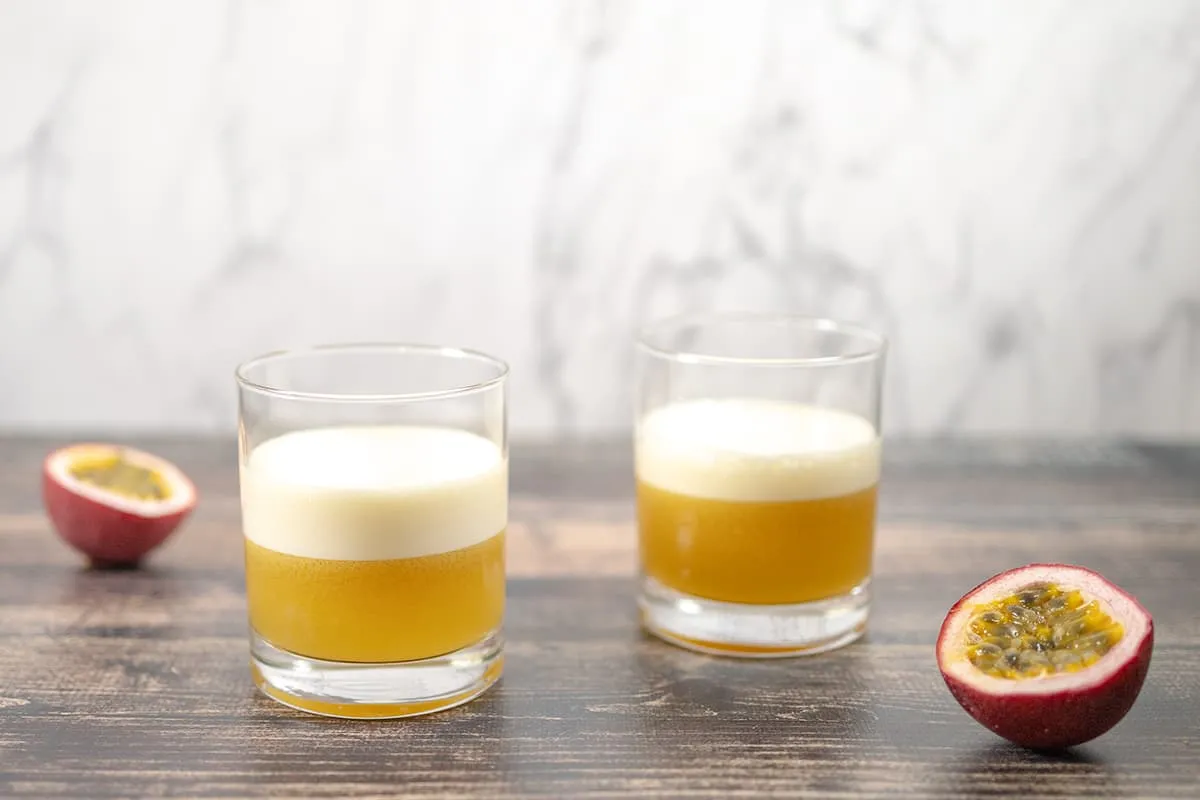 Passion fruit sour is a whisky sour with a twist