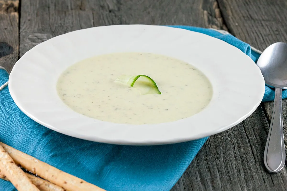 Cream of zucchini and cucumber soup