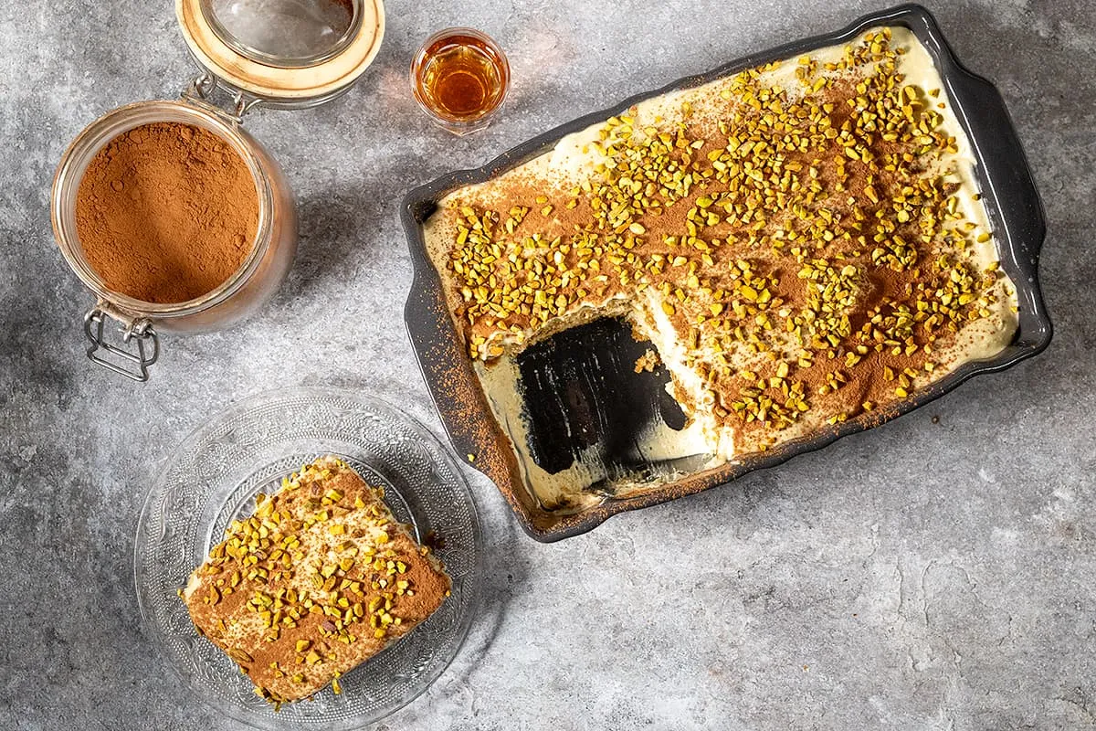 Pistachio tiramisu - a classic tiramisu with a full pistachio flavor