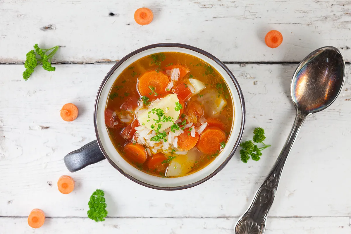 Rice and potato soup