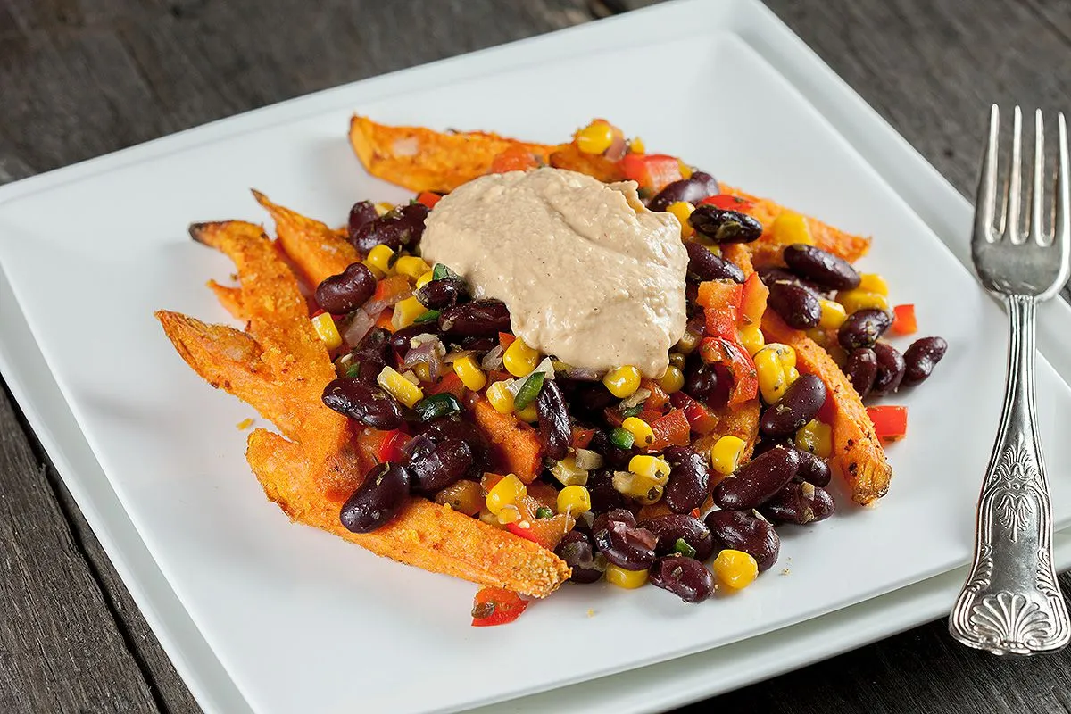 Sweet potato fry nachos
