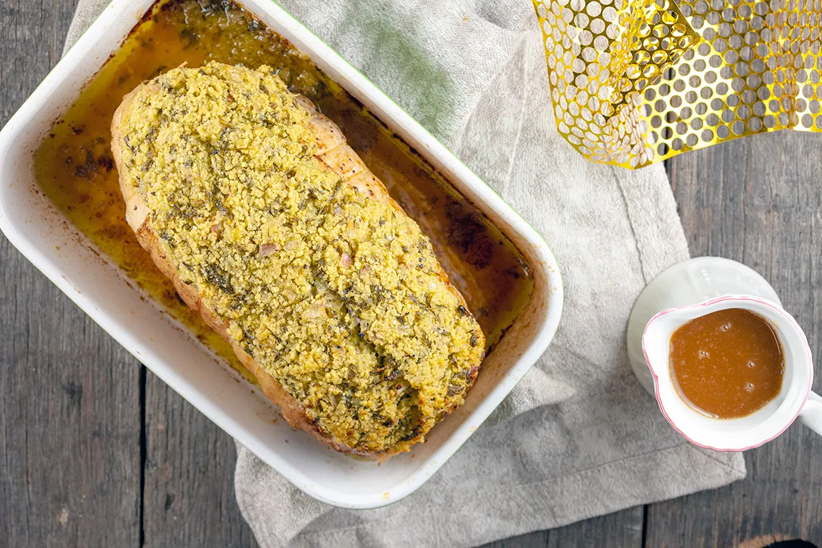 Lemon and herb crusted turkey roast
