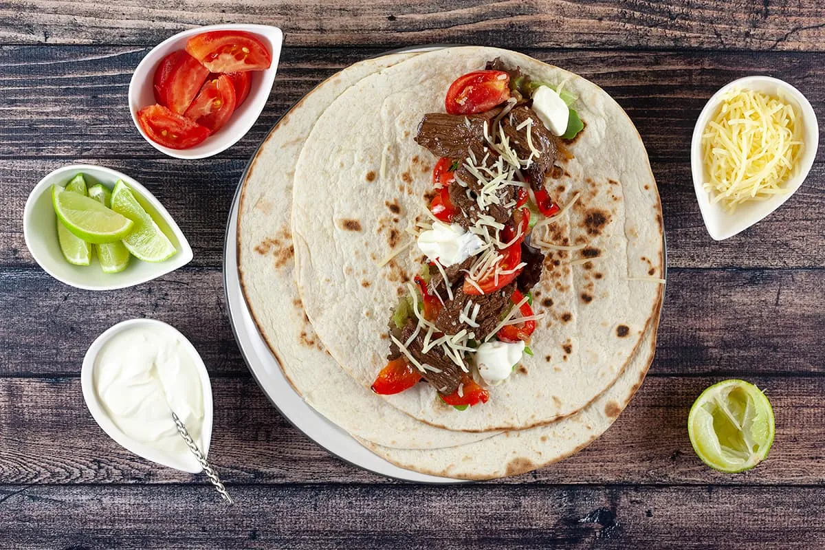Fajitas with steak