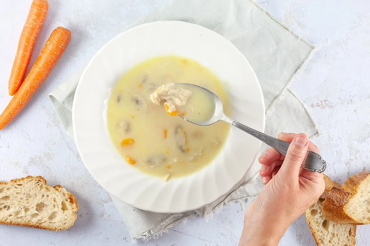 Creamy chicken and mushroom soup