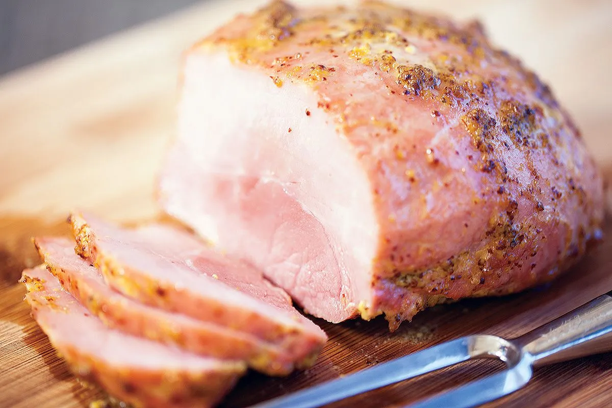 Honey and mustard glazed ham