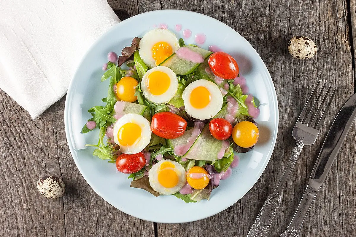 Quail egg salad